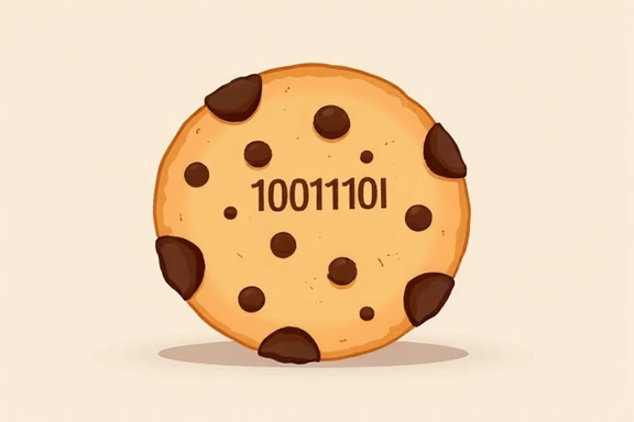 Ilustración de una galleta digital representando una cookie